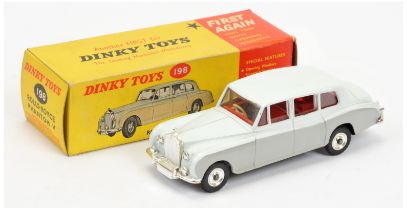Dinky Toys 198 Rolls Royce Phantom V - Two-Tone light grey over mid-grey, red interior with figur...
