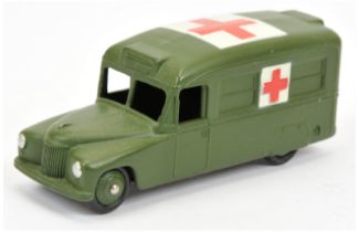 Dinky Toys Military 30HM Daimler "Ambulance" (Export Issue) - Green including rigid hubs with smo...