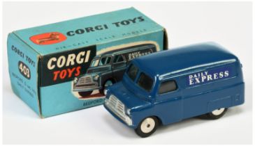 Corgi Toys  403 Bedford Van "Daily Express" Drab blue body harder to find colour variation, silve...