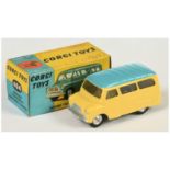 Corgi Toys  404 Bedford Dormobile Personnel Carrier - Yellow body with light blue ribbed roof, si...
