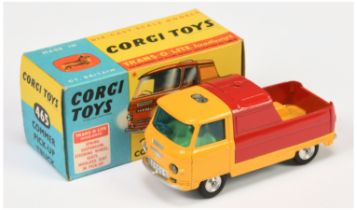 Corgi Toys 465 Commer Pick-Up - Yellow Cab and chassis, red back, lemon interior, silver trim, sp...