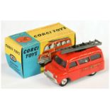 Corgi Toys  423 Bedford Utilecon Fire Tender "Fire Dept" - Red body, silver trim, black roof clip...