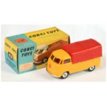 Corgi Toys 431 Volkswagen Pick-Up Truck - Yellow Body with red interior and plastic canopy, silve...