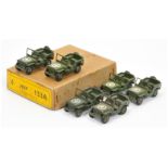 Dinky Toys Military trade Pack 153A Jeep containing 6 X examples -  4 X Green including rigid hub...