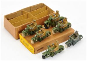 Dinky Toys Military Pre-war 37C "Royal Corps Of Signals" Dispatch Rider - containing 6 X examples...