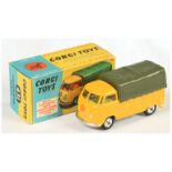 Corgi Toys 431 Volkswagen Pick-Up Truck - Light Yellow Body with lemon interior and green plastic...