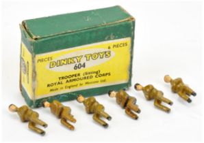 Dinky Toys Military 604 Troopers (seated) "Royal Armoured Corps" 6 X Pieces  - Hard to find issue 