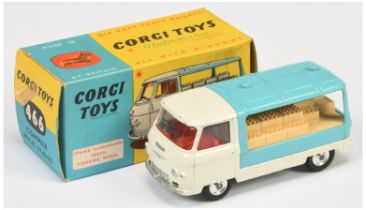 Corgi Toys 466 Commer Milk Float - White cab and chassis, red interior, cream crates, silver trim...