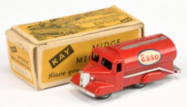 Kay Toys Midge Mechanical "Esso" Tanker - Red body, silver trim