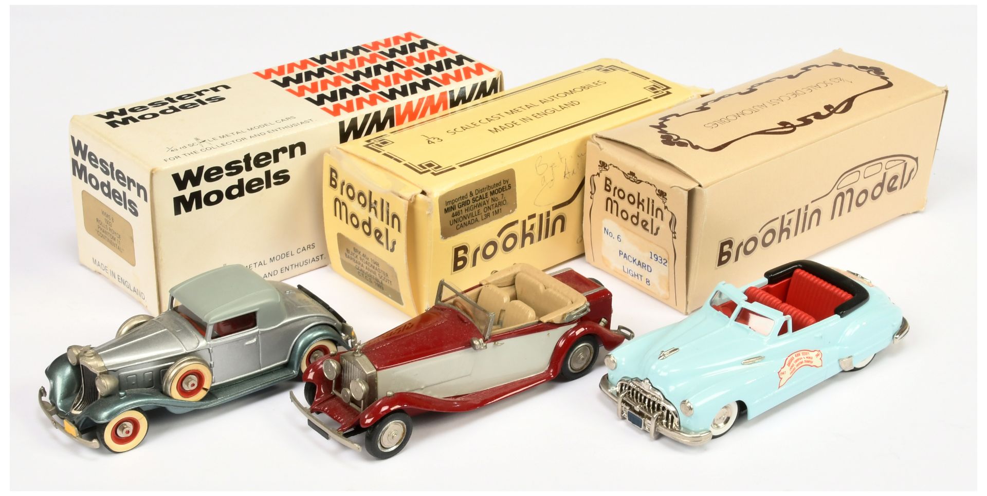 Brooklin & Western Models Group To Include - WMS 8 Rolls Royce phantom, BRK 6 Packard light 8 and...