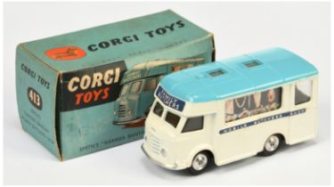 Corgi Toys  413 Smiths Karrier Bantam "Family Butchers" - White body with blue roof, silver trim ...