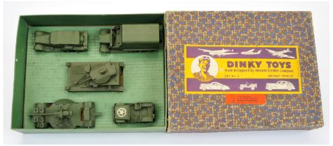 Dinky Toys Gift set 5 "Military Vehicles" - containing (1) 151A Medium Tank, (2) 151B Transport W...