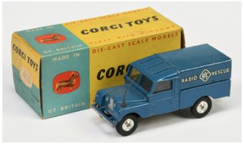 Corgi Toys  416 Land Rover "RAC Radio Rescue" - Blue body and tinplate tilt, without header, aeri...
