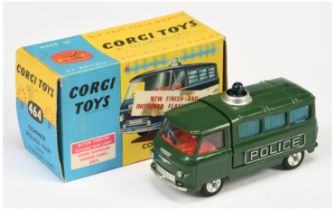 Corgi Toys 464 Commer "Police"  Van - RARE ISSUE - Green body, red interior, silver trim,, spun h...