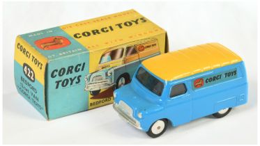 Corgi Toys  422 Bedford van "Corgi Toys" -  Mid-Blue  body with yellow ribbed roof, silver trim a...