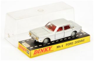 Dinky Toys 164 Ford Zodiac MK4 - Metallic silver body, red interior, chrome trim and cast hubs