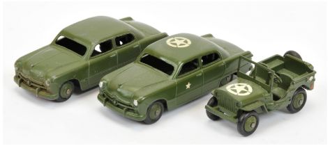 Dinky Toys Military Group To Include - 153 Jeep "US Army" - Green including rigid hubs with smoot...