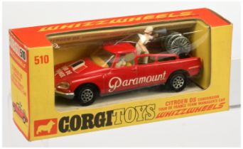 Corgi Toys 510 Citroen DS "Tour DE France Managers" Car - Red body, grey base, yellow interior, a...