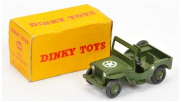 Dinky Toys Military 669 Jeep "US" - Green including rigid hubs with black smooth tyres, metal tow...