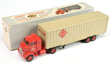 Dinky Toys 948 "Mc Lean" Tractor and Trailer - Red cab and plastic hubs 