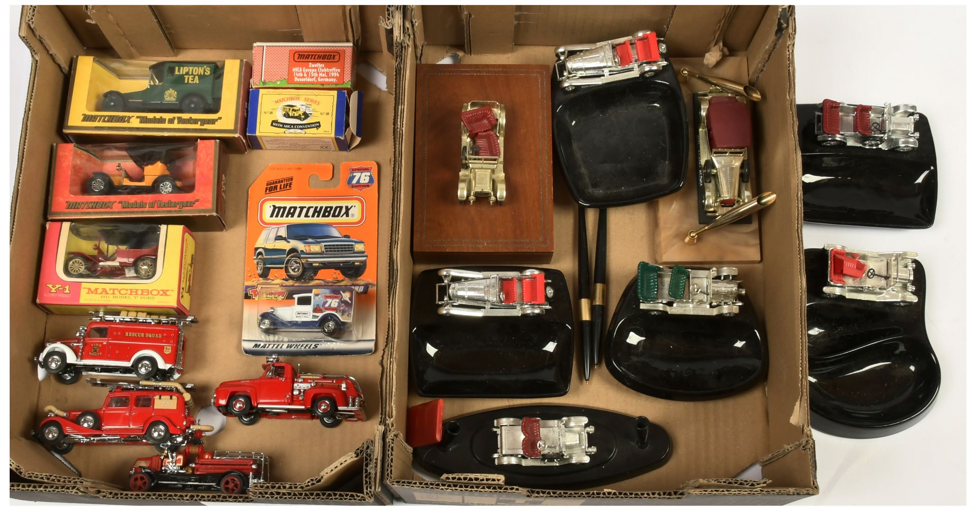Matchbox Models of Yesteryear group  to include Y1 Ford Model T Car - red, smooth black hood, Y4 ...