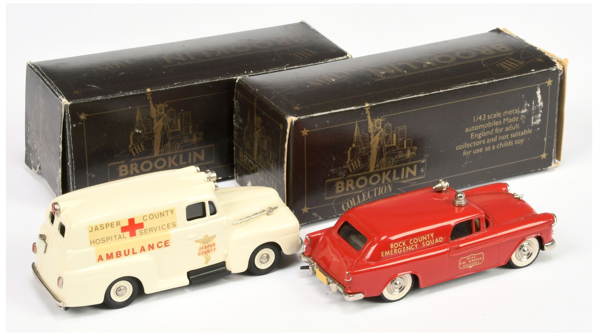 Brooklin Models 1/43rd scale Pair (1) BRK42 1952 Ford F1 Ambulance "Jasper County" - cream with c... - Bild 2 aus 2