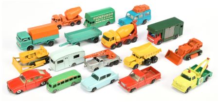 Matchbox Regular Wheels a group of unboxed models to include 30b Magirus Deutz Crane Truck - meta...