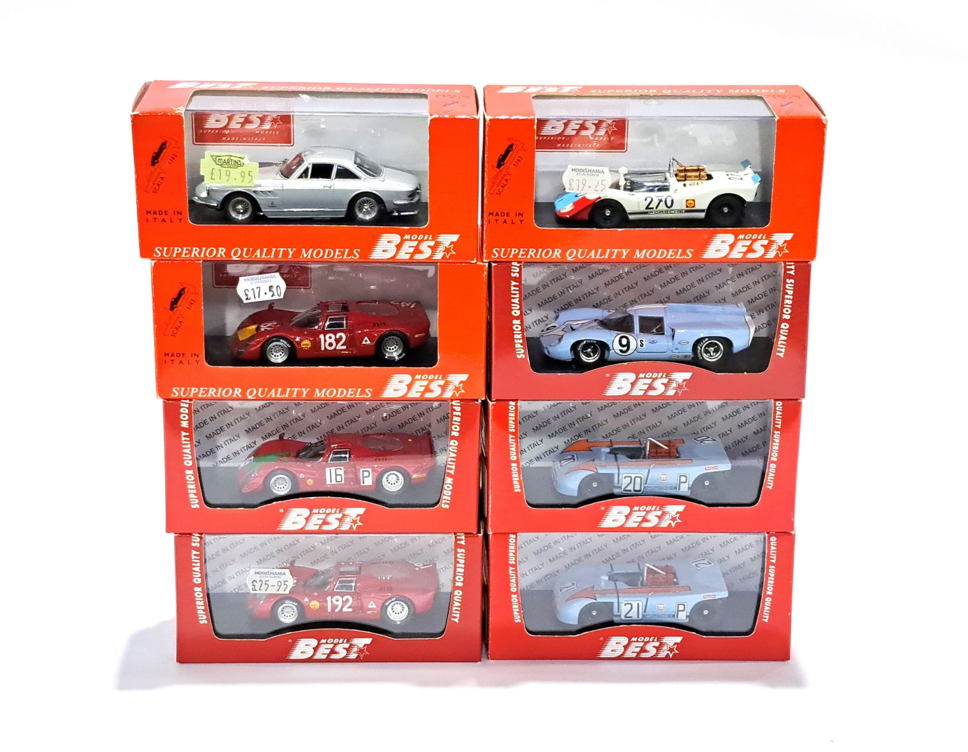 Model Best, a 1:43 scale boxed mostly race car group