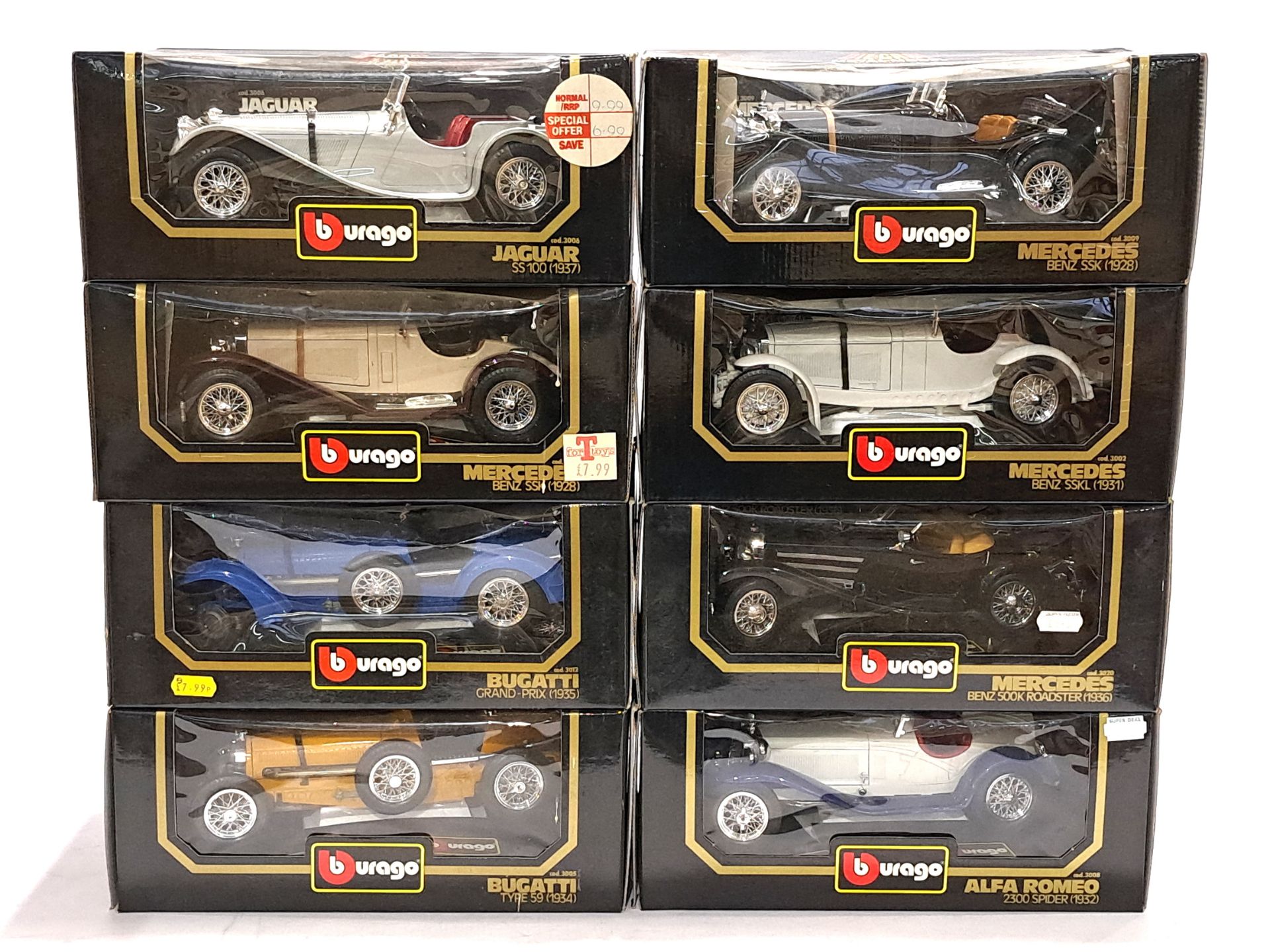 Bburago, a boxed 1:18 scale classic car group