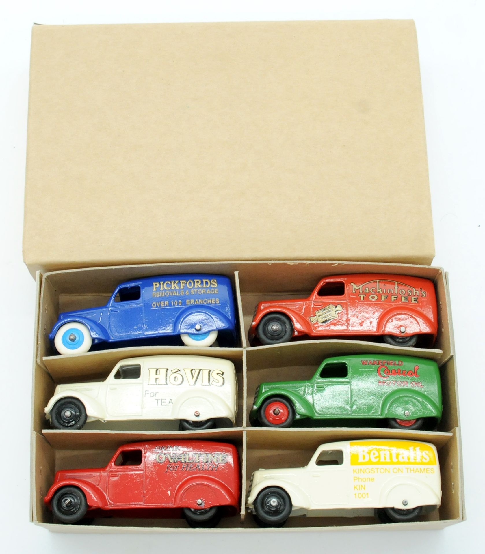 Dinky No.28 Trade Box Delivery Vans containing 6 models
