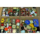 Large quantity of tea and coffee tins