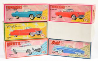 Fifties (Japan) Tinplate American cars x 6