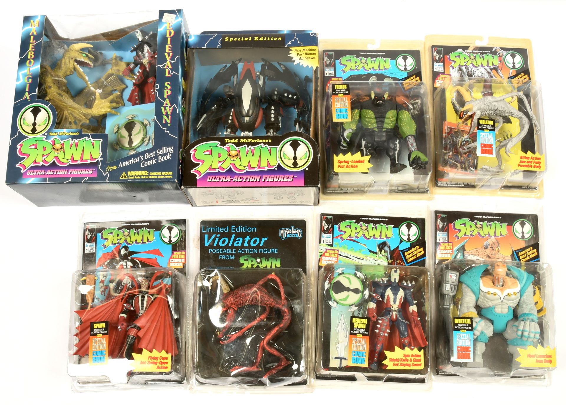 Quantity of McFarlane Toys Spawn Carded & Boxed Figures