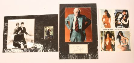 James Bond related signed photo and displays x 3