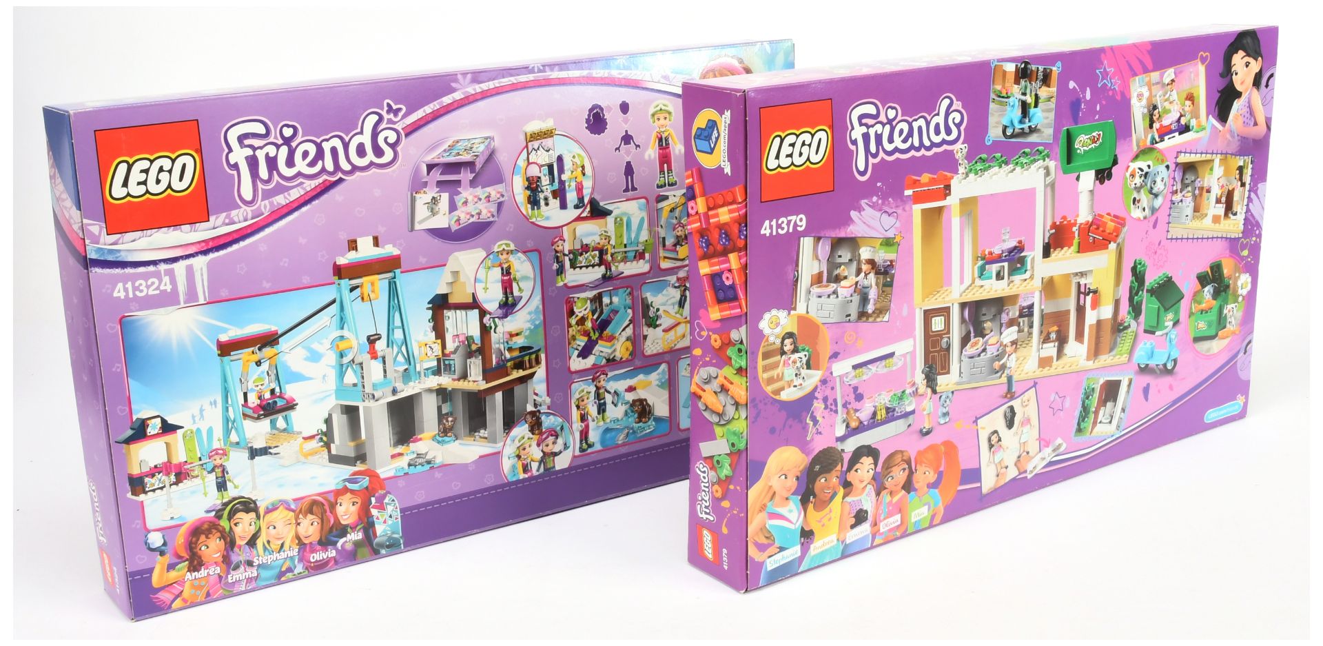 Lego Friends sets x2 Includes Snow Resort Ski Lift 41324, Heartlake City Restaurant 41379. Unopen... - Image 2 of 2