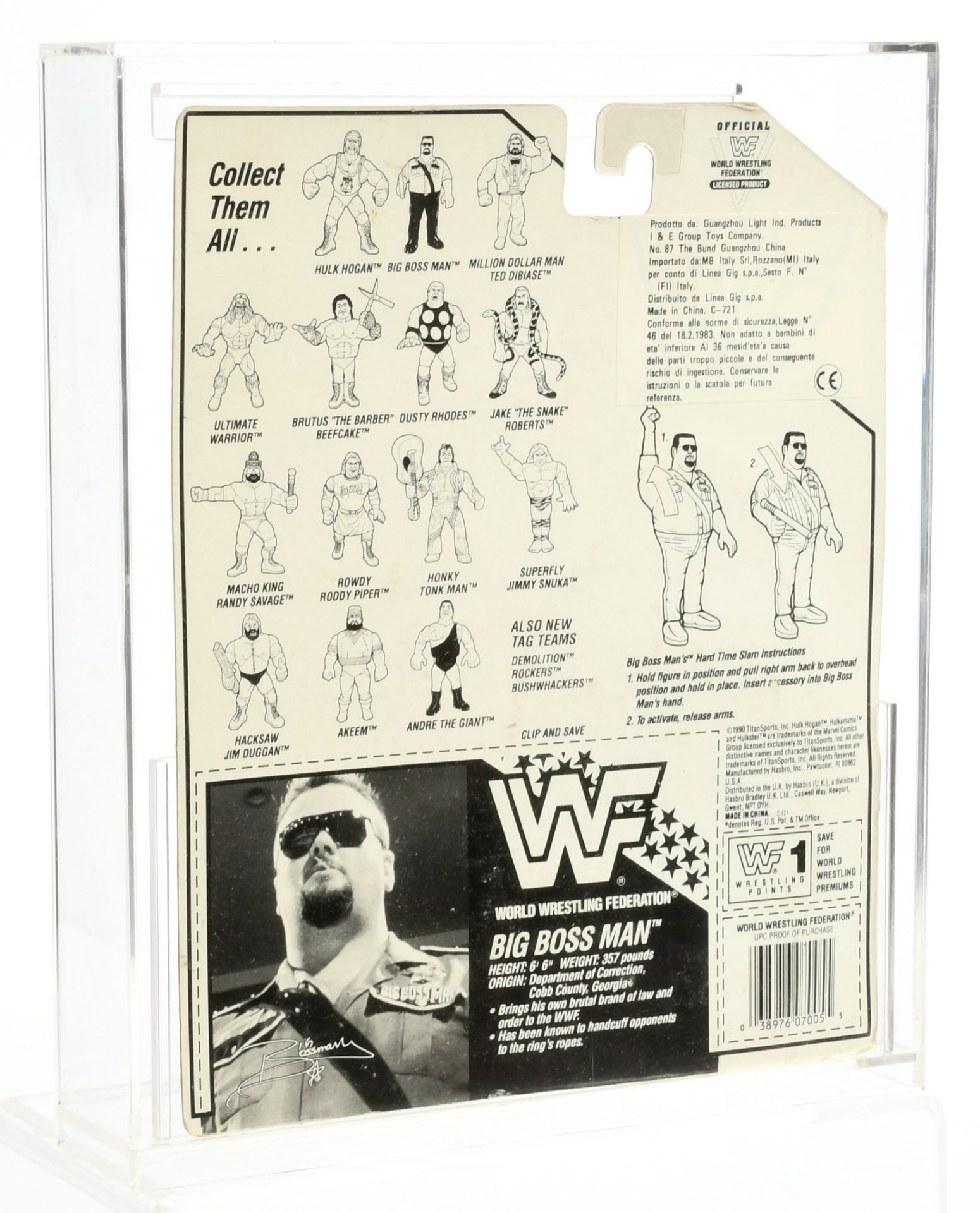 Hasbro WWF vintage 1990 Big Boss Man Wrestling figure - Image 2 of 2