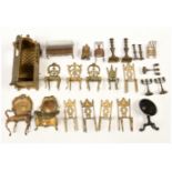 Collection of miniature metal furniture