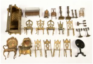 Collection of miniature metal furniture