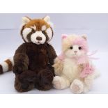 Pair of Charlie Bears: (1) Ronnie red panda and (2) Kitty Kat