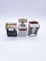 Collection of miniature jukeboxes, guitars, a saxophone and arcade machines