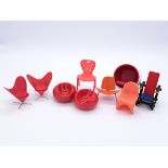 Quantity of medium loose designer miniature chairs