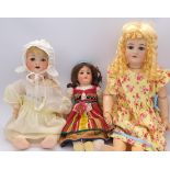 Trio of Armand Marseille bisque dolls