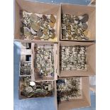 Large collection of miniature brass furniture 