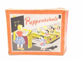 Puppenschule hard plastic and wooden vintage schoolroom