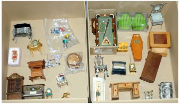 Quantity of miniature chairs, trinket boxes and other novelties