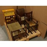 Group of vintage dolls furniture 