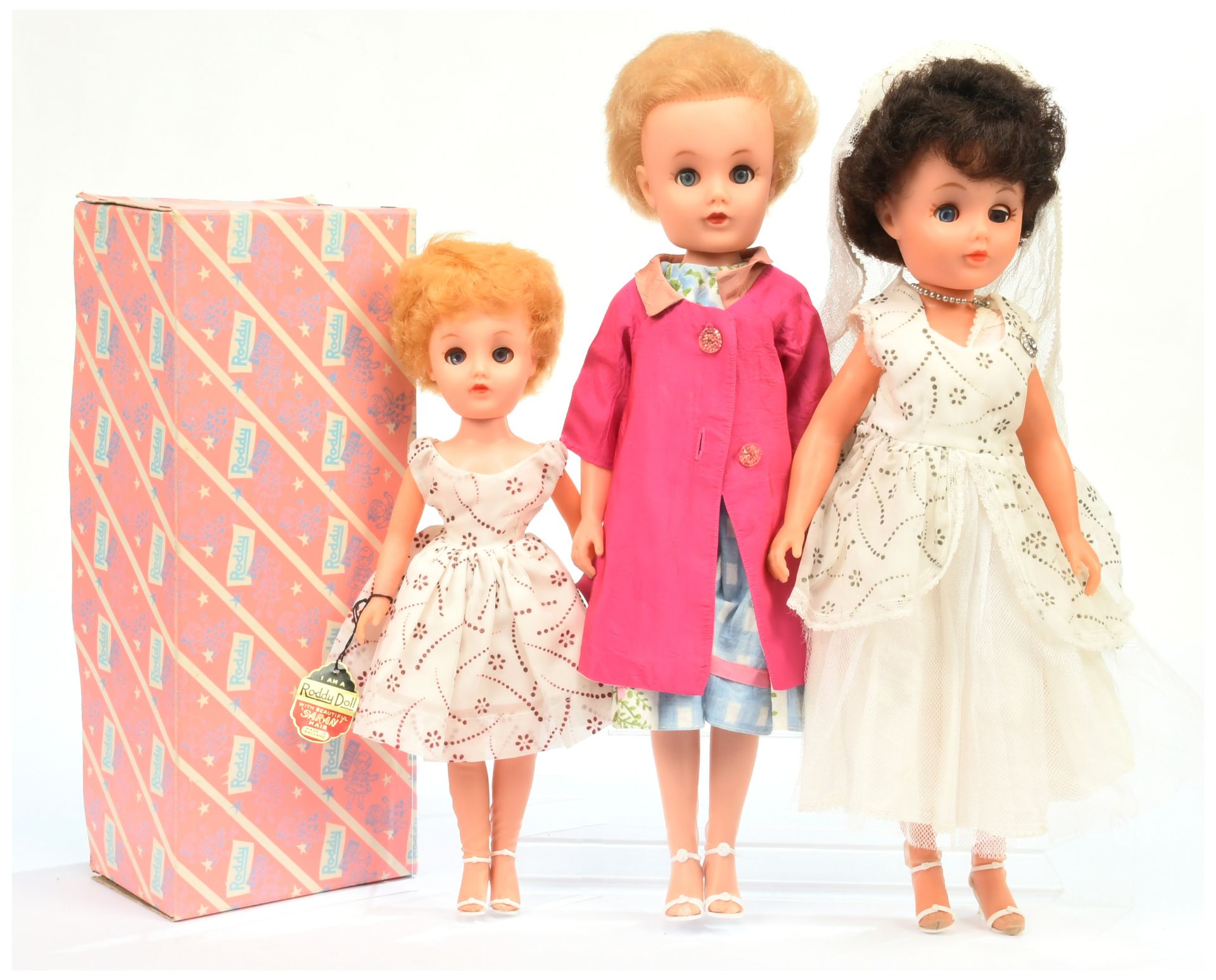 Roddy teenage fashion vintage dolls x three, 1950s