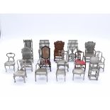 Marks Models pewter and metal period chairs 