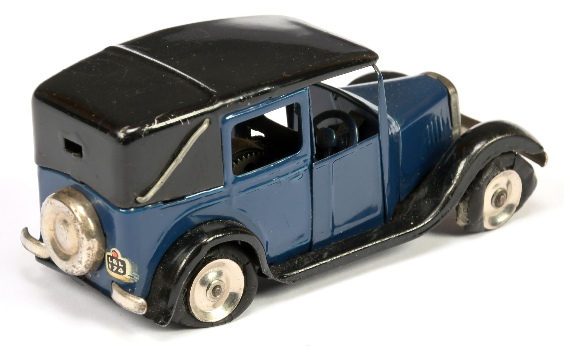 Triang Minic Clockwork 35M "Taxi" - Blue body with black roof and chassis - Image 2 of 2