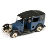 Triang Minic Clockwork 35M "Taxi" - Blue body with black roof and chassis